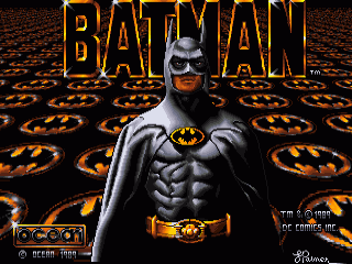 Batman title screen for Amiga